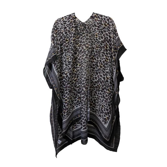 Leopard Print Gold Foil Kimono