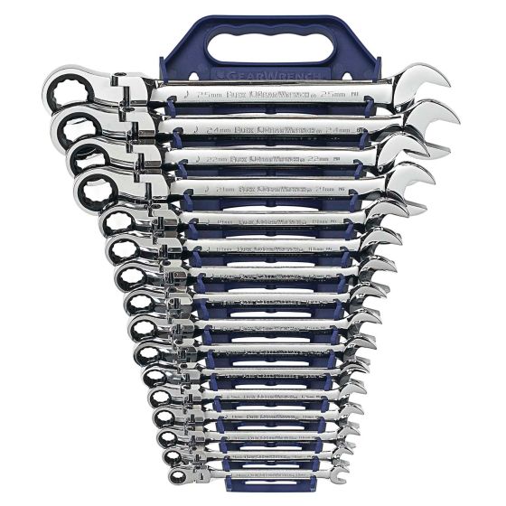 GearWrench 16 Pc. Flex Ratcheting Combination Wrench-Metric