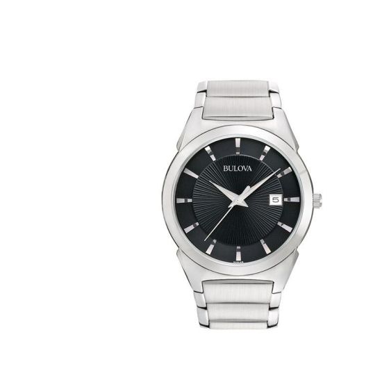 Men's Stainless Steel Bracelet Watch Black Dial