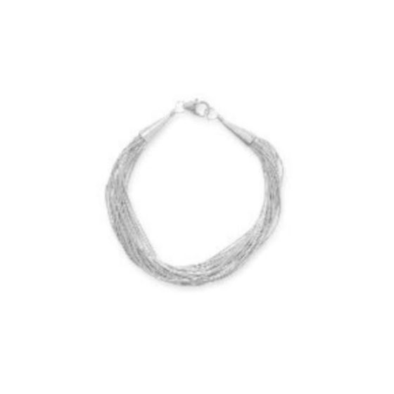 20 Strand Liquid Silver Bracelet