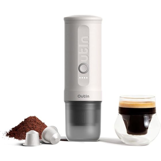 Outin Nano Portable Electric Espresso Machine-Pearl White