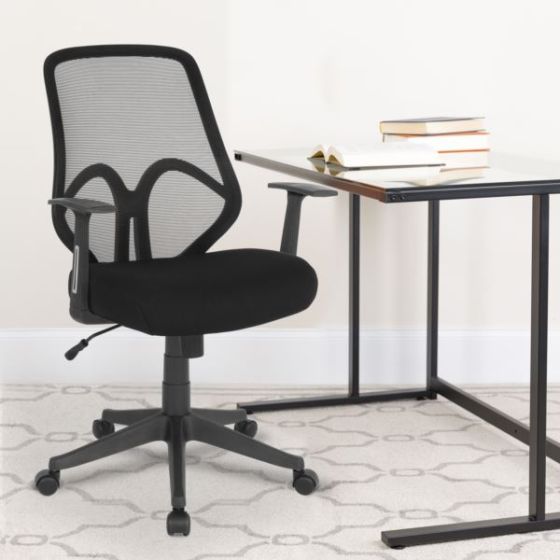 High Back Black Mesh Office Chair with Arms - Computer Chair - Swivel Chair