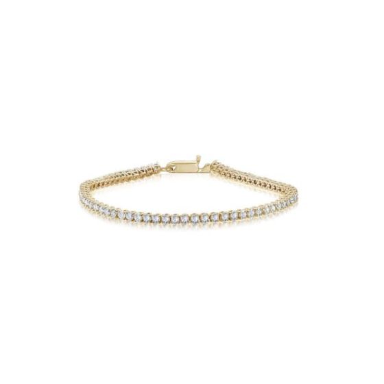 Bright White Privilege Round Lab Grown Diamond Tennis Bracelet in 14K Yellow Gold 1.25ct,EF,VS1 VS2