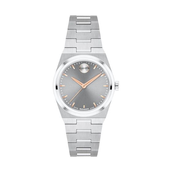 Ladies Bold Quest Mini Silver-Tone Stainless Steel Watch Gray Dial