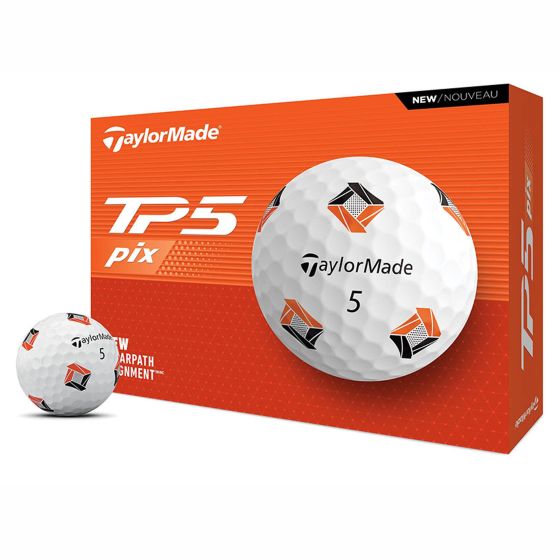 TaylorMade TP5 PIX White 2024 Golf Balls - 1 Dozen