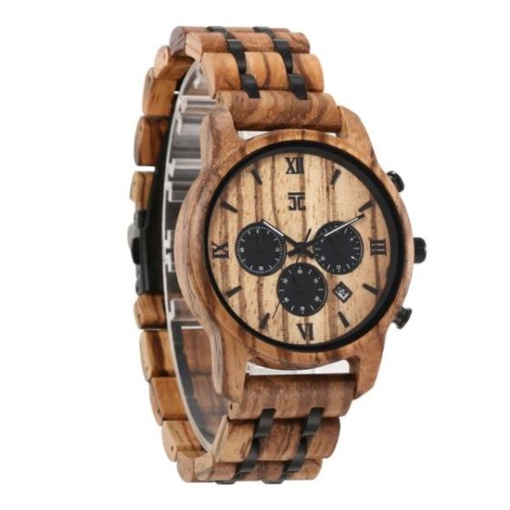 Breiler  Zebra Wood Chronograph Wooden Watch