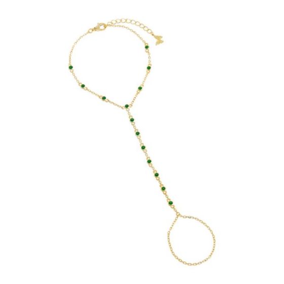 Colored CZ Station Hand Chain Size 7.25