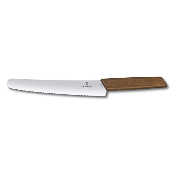 Swiss Modern Wood Bread Knife, 8