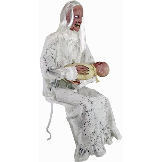 Animatronic Gravely Granny by Tekky Halloween Decoration with Motion-Activated Sounds