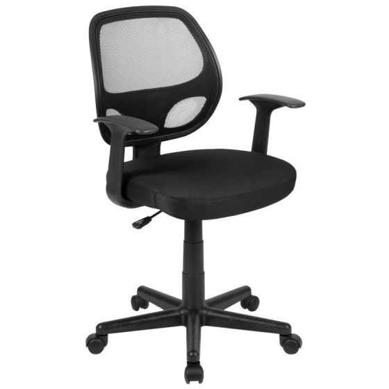 Mid Back Swivel Ergonomic Office Chair: Black
