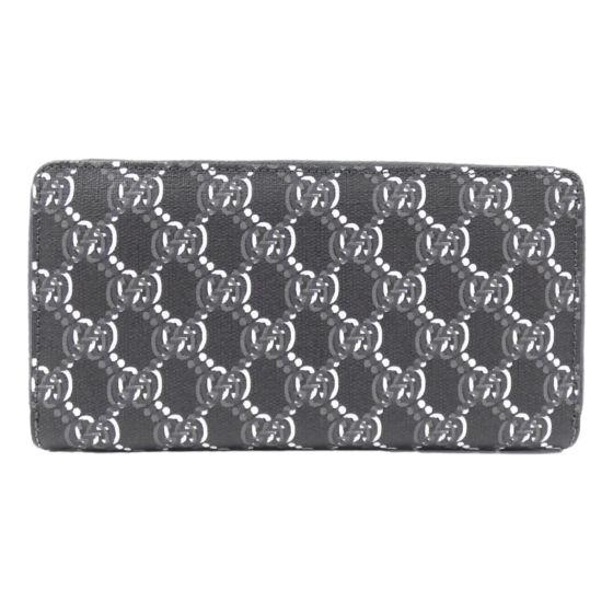 Gucci GG Shadow Black White Continental Zip Around Wallet