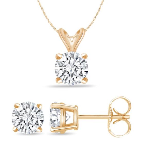 Bright White Round Lab Grown Diamond Set  in 14K Yellow Gold 1.80ct, Color-FG, Clarity-VVS