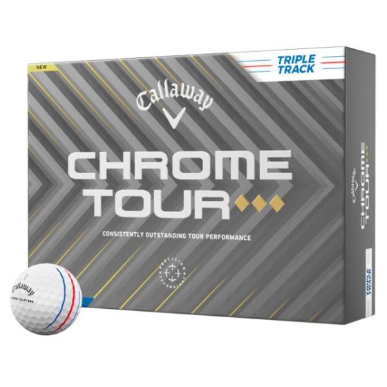 Callaway Chrome Tour Triple Diamond Triple Track White 2025 Golf Balls - 1 Dozen