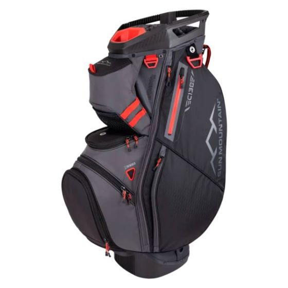 Sun Mountain C-130 Cart Bag - Steel/Black/Red