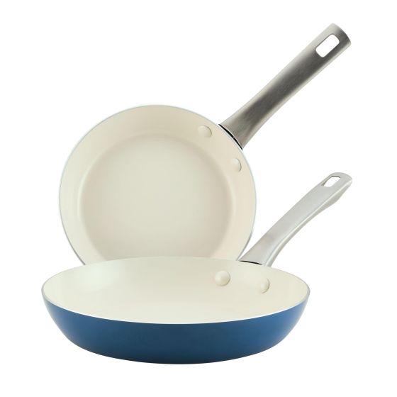 2pc Vibrance Ceramic Nonstick Fry Pan Set Blue