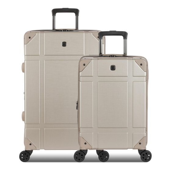7639 Expandable 2pc Trunk Hardside Spinner Set Sand