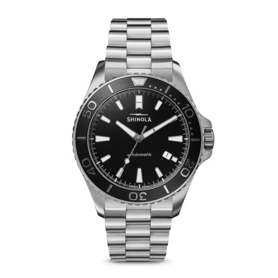Mens' Lake Superior Monster Automatic Stainless Steel Watch Black Dial