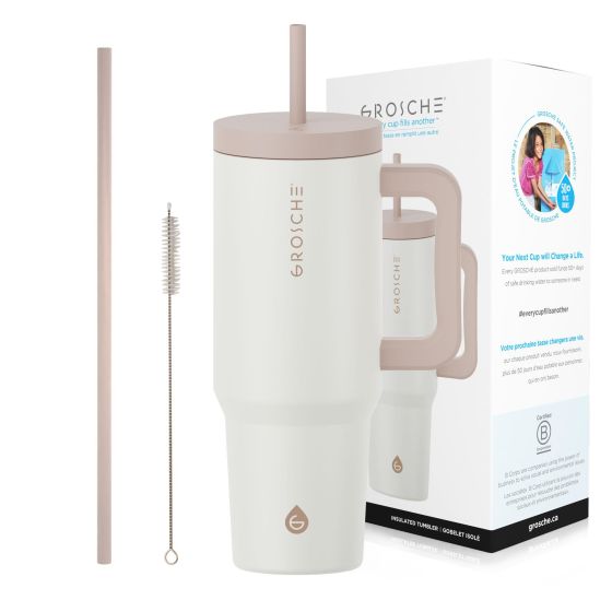 Aspen 40 oz. Insulated Straw Tumbler, Cream White