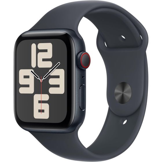 Apple Watch SE GPS + Cellular 44mm Midnight Aluminum Case with Midnight Sport Band - S/M