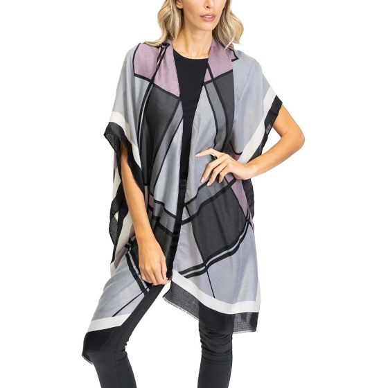 Square Print Kimono