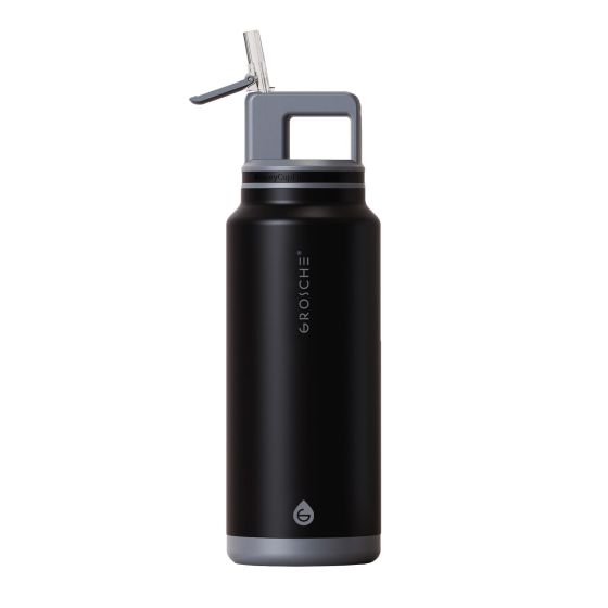 Alpine Flip N' Sip 40 oz. Insulated Water Bottle, Graphite Black