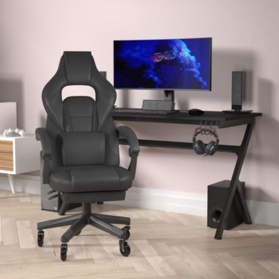 Office Gaming Chair with Skater Wheels & Reclining Arms - Orange LeatherSoft
