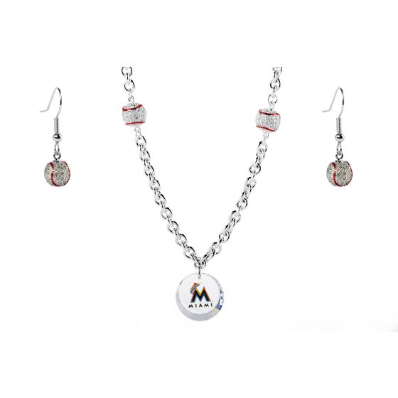 Baseball Set Marlins Necklace Exclusive