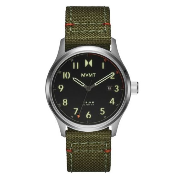 Men's Field II Forest Green Nylon Strap Watch Black Dial