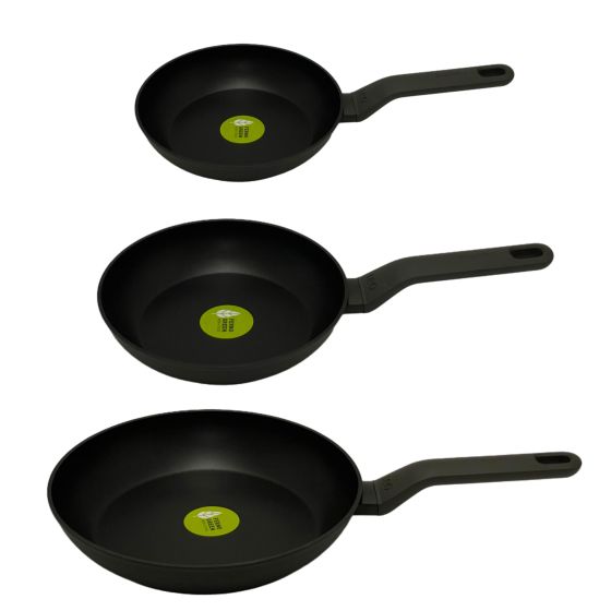 Leo 3pc NS Fry Pan Set, Dark Grey (8
