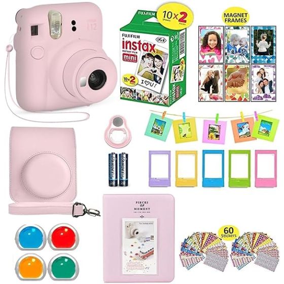 Fujifilm Instax Mini 12 Camera Bundle Pink