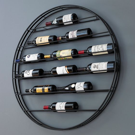 12-Bottle Label View Wall Wine Rack