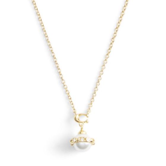 Pearl Orb Pendant - Cream/Gold