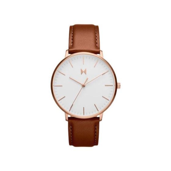 Mens Legacy Slim Eagle Tan Leather Strap Watch White Dial