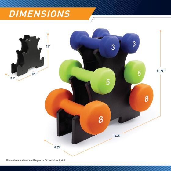Marcy 32 lb. Neoprene Dumbbell Set with Rack