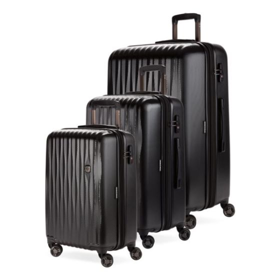 7272 Energie 3pc Expandable Hardside Spinner Set Black
