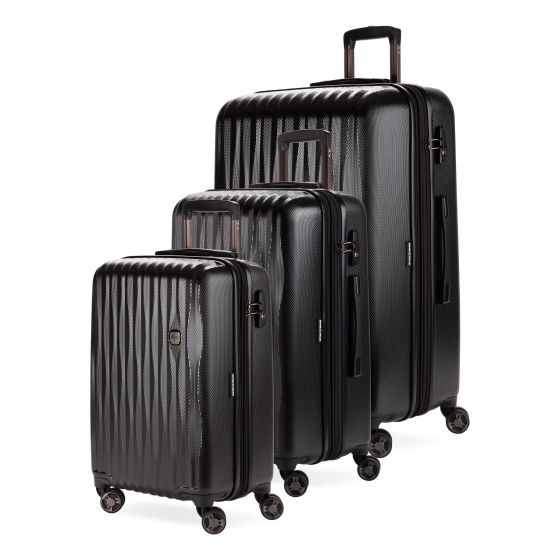 7272 Energie 3pc Expandable Hardside Spinner Set Black