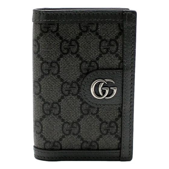 Gucci Ophidia Silver Gray Supreme Bifold Card Case Wallet