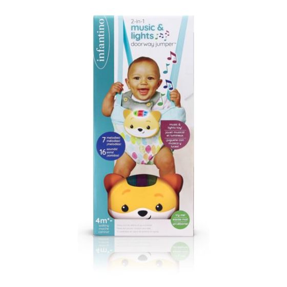 2-in-1 Music & Lights Doorway Jumper Fox