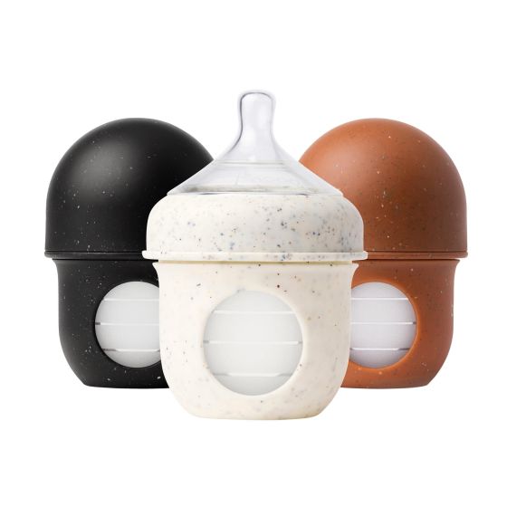 Boon Nursh Reusable Silicone Pouch Baby Bottles 4oz Speckle 3pk