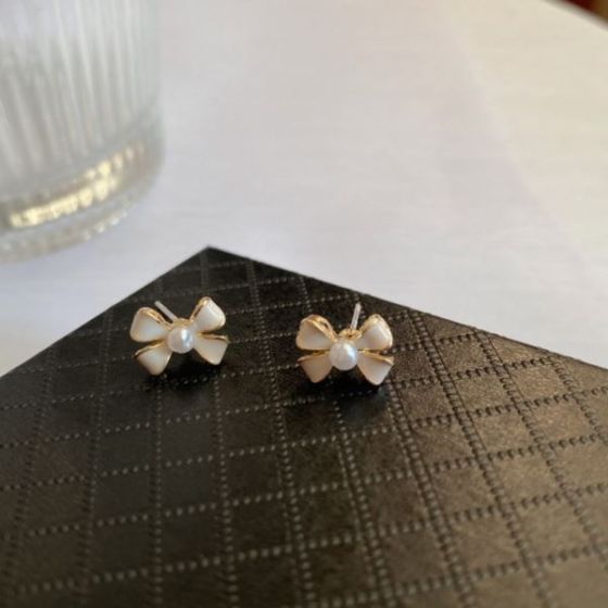 Pearl Bow Earrings