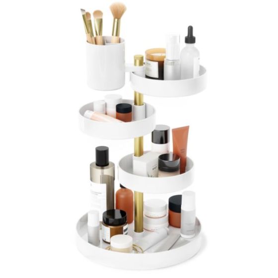 Pirouette Accessory Organizer Wht/Brass