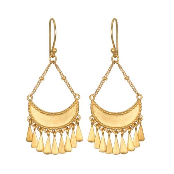 Satya Linear Moon Fringe Earrings