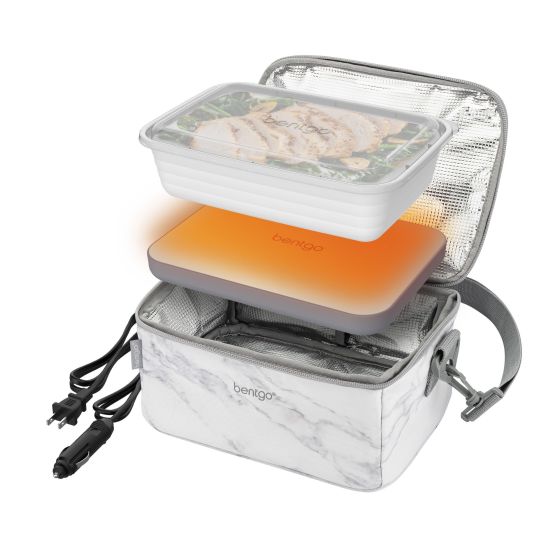 Heat Electric Lunch Bag White Marble