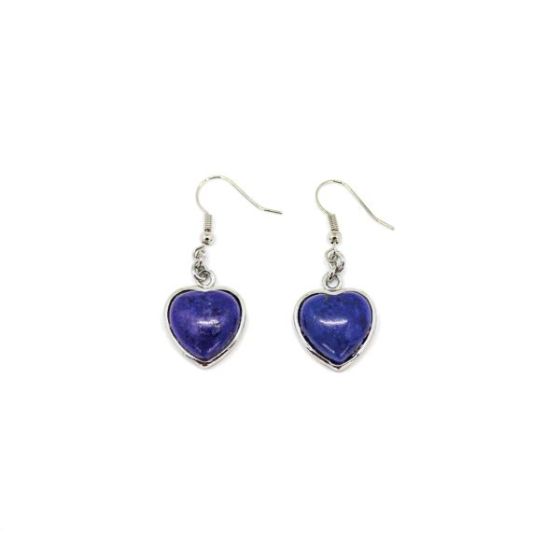 Heart Shaped Lapis Lazuli Earrings