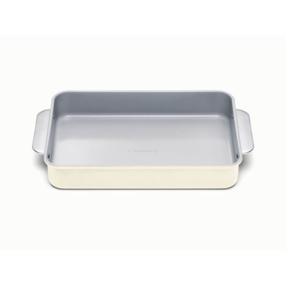 Nonstick Ceramic Rectangle Pan w/ Handles Cream