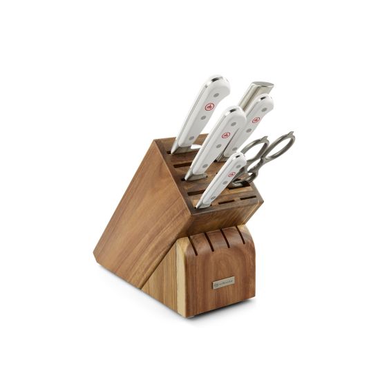 Classic 7pc Knife Block Set White