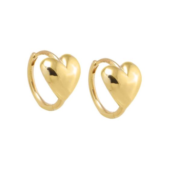 Solid Heart Huggie Earring