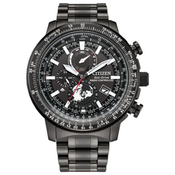 Men's Promaster Geo Trekker Eco-Drive Gray Stainless Steel Watch Black Dial