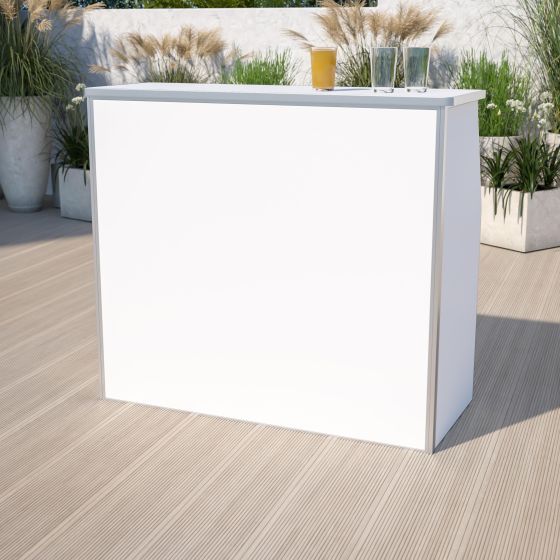 4' White Laminate Foldable Bar