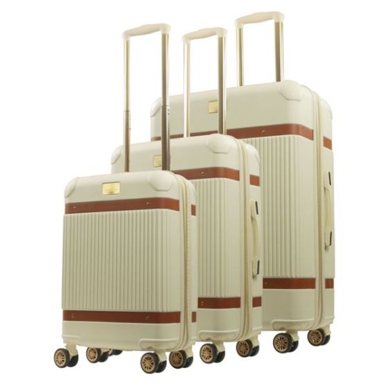 Hard-Sided Luggage Set Stripes Size 3 Pieces